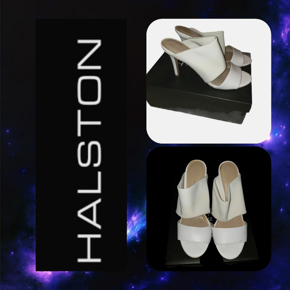 HALSTON white sandals